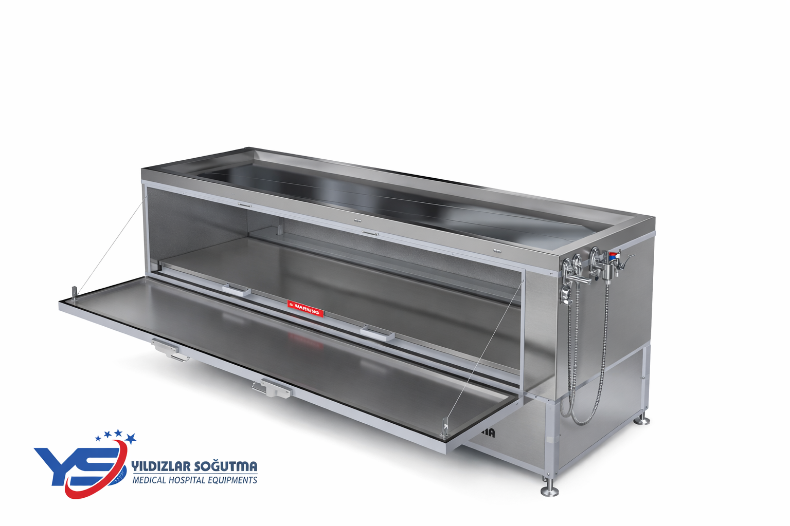 Üstü yıkama altı morg yandan yüklemeli sistem fiyatları ve teknik özellikleri. Hastane ve belediyeler için dayanıklı morg ünitesi. Yandan yüklemeli yıkamalı morg ünitesi Üstü yıkama altı morg sistemi Paslanmaz çelik cenaze yıkama ve morg ünitesi Raylı sistem yandan yüklemeli morg Hastane tipi yıkamalı morg sistemi