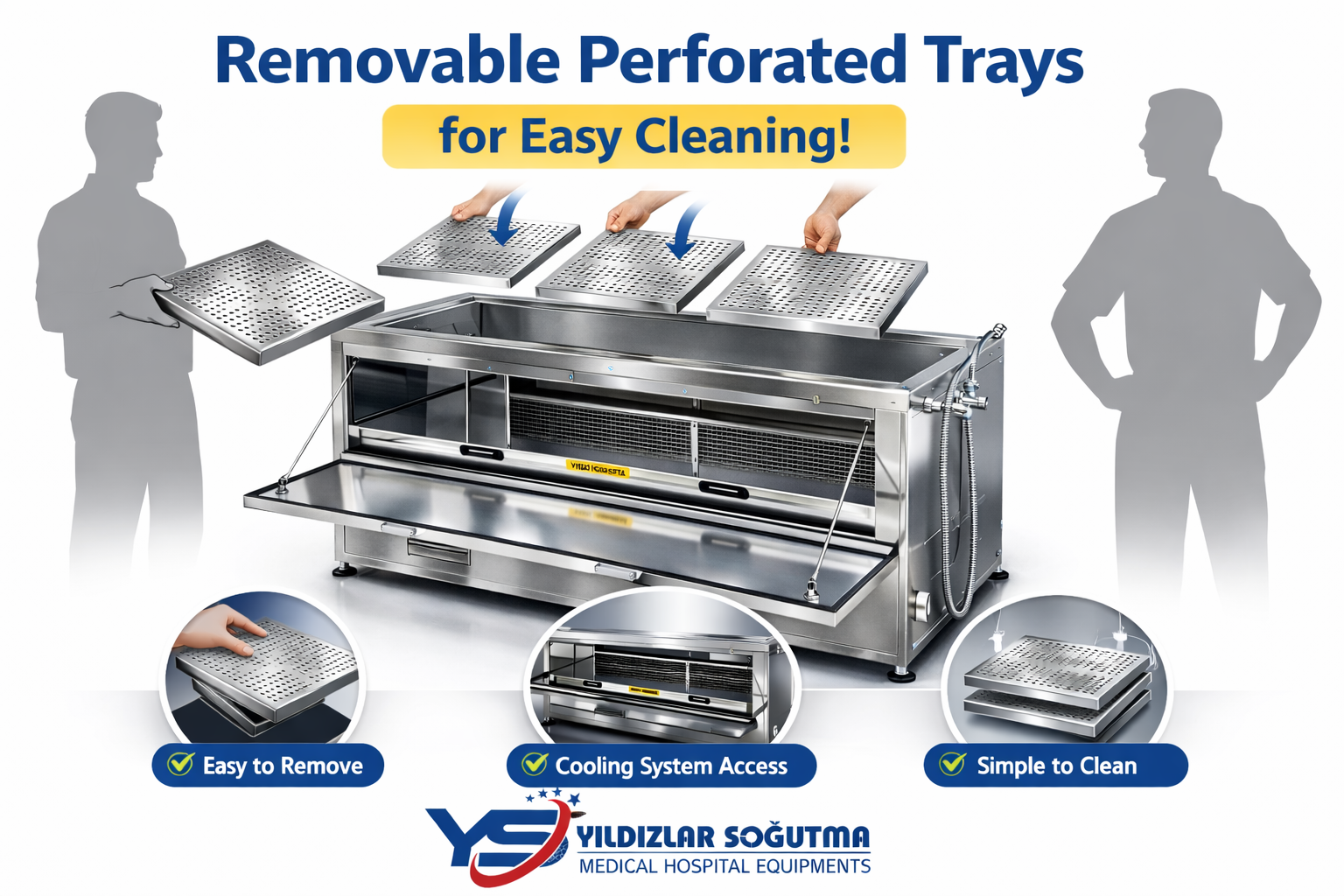 Yıkamalı Morg Ünitesi – Üst Yıkama & Alt Soğutmalı Sistem