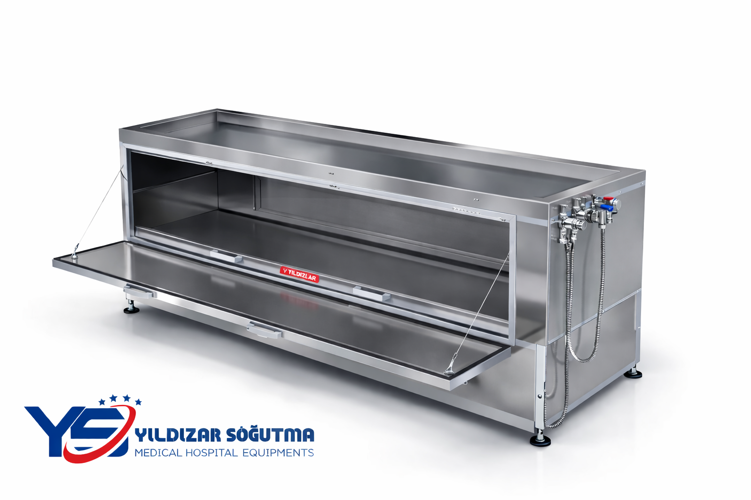 Yıkamalı Morg Ünitesi (Üst Yıkama + Alt Soğutmalı Morg) – 304 Paslanmaz Çelik Üstü Yıkama Altı Morg Soğutma Sistemi – Hijyenik Morg Ünitesi Soğutmalı Morg ve Yıkama Masası Kombine Sistem (304 Çelik)