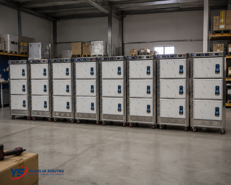 Yeni Nesil Morg YS 0010 CFX R-XLINE Cool, adli tıp ve hastane ortamları için yıkanabilir, dezenfektan uygulamasına uygun, paslanmaz çelik profesyonel morg ünitesi.
