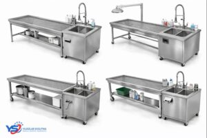 Hastaneler ve belediyeler için profesyonel paslanmaz gasil masası