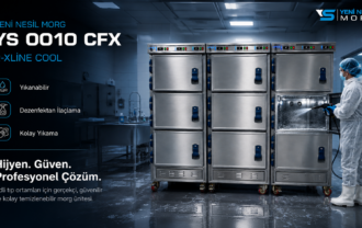 Yeni Nesil Morg YS 0010 CFX R-XLINE Cool, adli tıp ve hastane ortamları için yıkanabilir, dezenfektan uygulamasına uygun, paslanmaz çelik profesyonel morg ünitesi.
